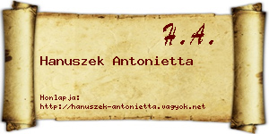 Hanuszek Antonietta névjegykártya